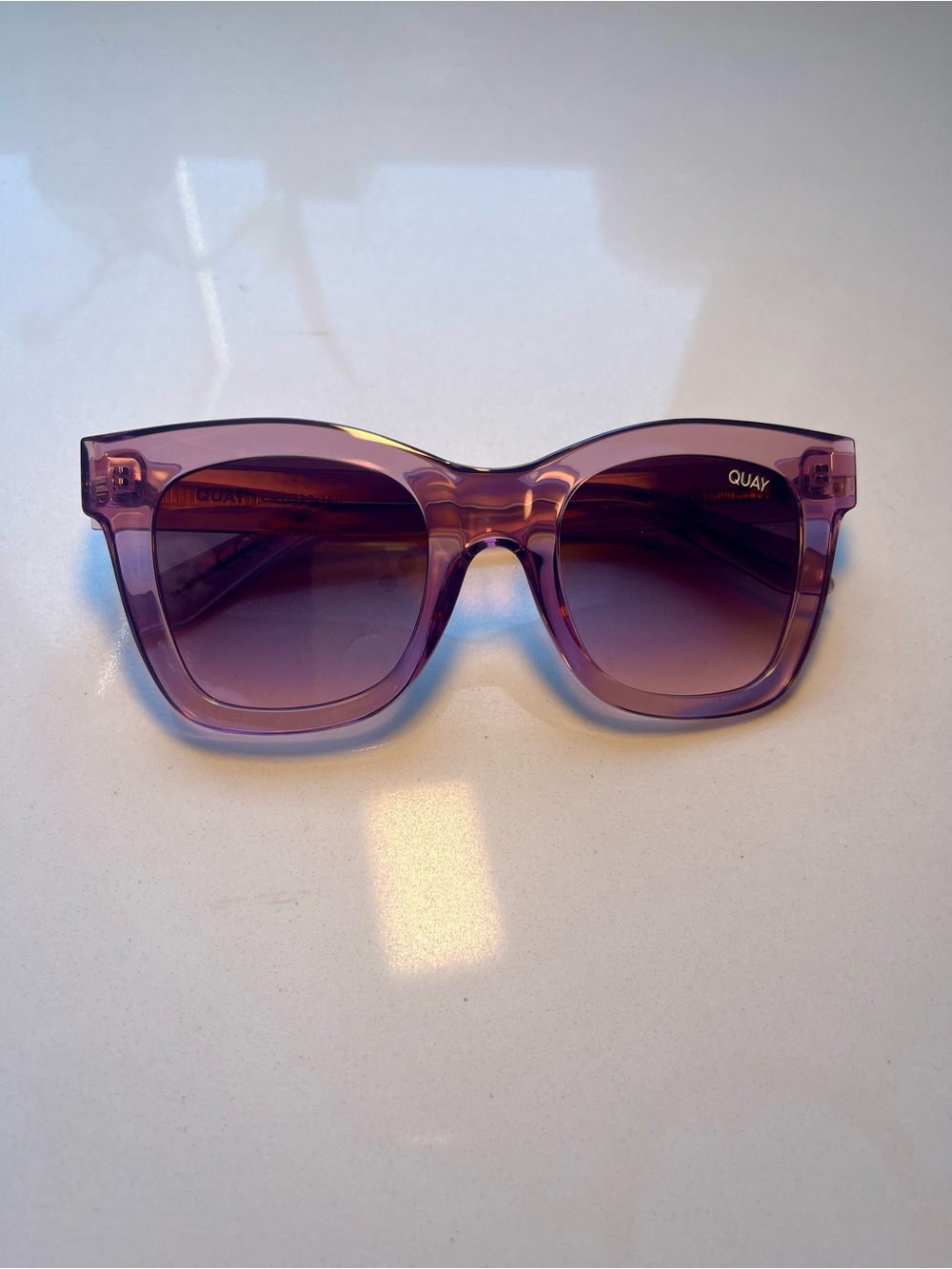 QUAY After Hours BERRY Frame / BROWN PINK Lens sunglasses NEW - Picture 5 of 6